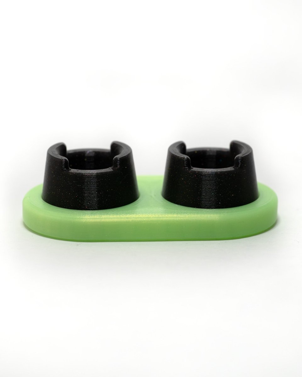 Ooze Green Doc with two Galaxy Black bubble cap holders. 