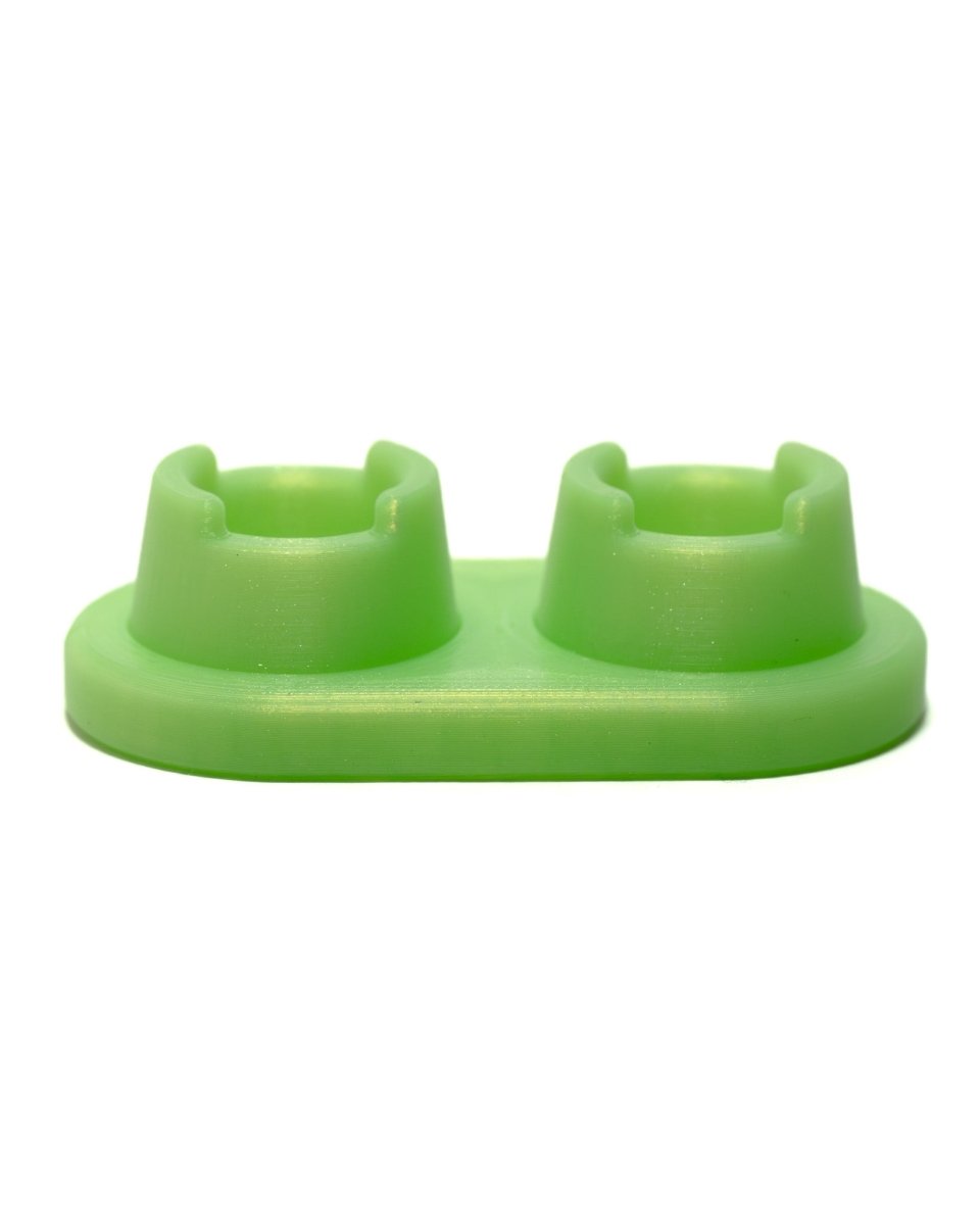 Ooze Greenk Doc with two Ooze Green bubble cap holders. 