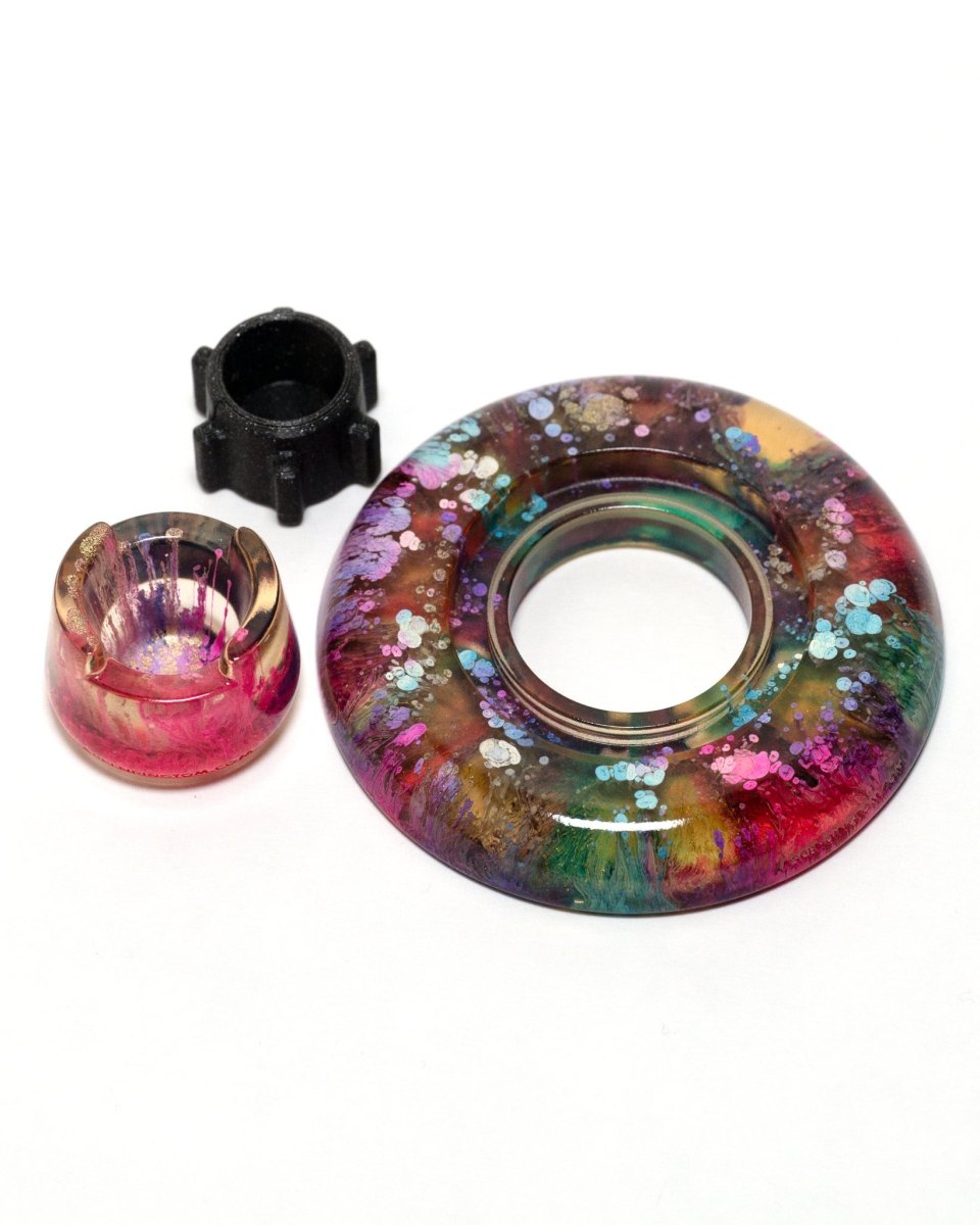 Pink, Purple, & Blue drips - Blazer big shot gt 8000 resin base, knob, and bubble cap holder.