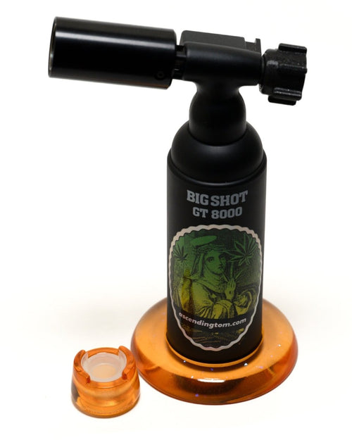 Orange resin base on Blazer big shot gt 8000 with knob, and bubble cap holder.