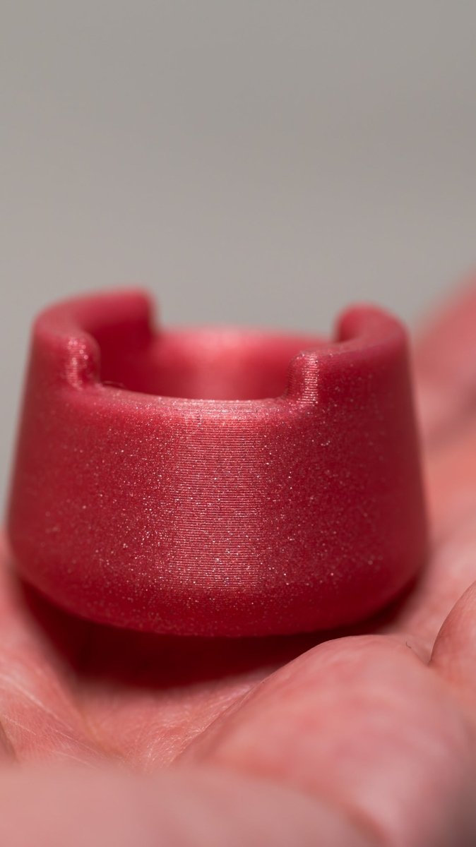 close up cupid pink bubble cap holder 