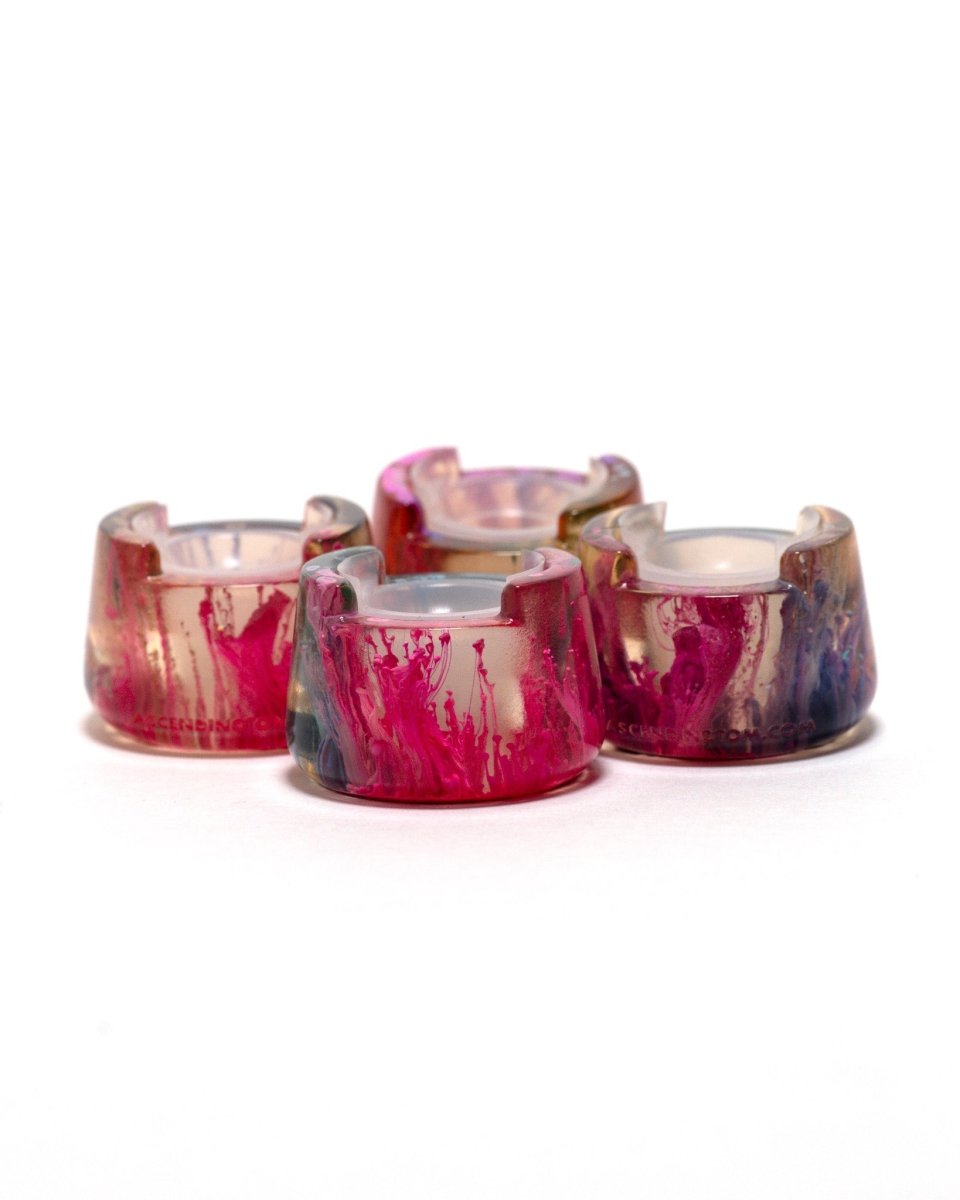 Pink, blue, purple, & gold - Bubble Cap Holder with silicone insert.