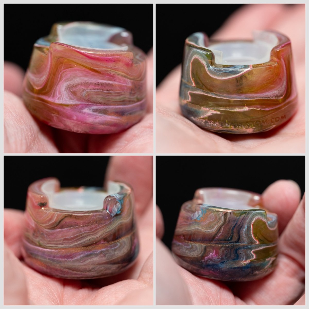 One of One Collection #2  - Resin Bubble Cap Holder with Silicone Insert