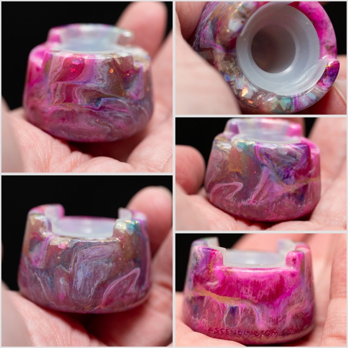 One of One Collection #3  - Resin Bubble Cap Holder with Silicone Insert