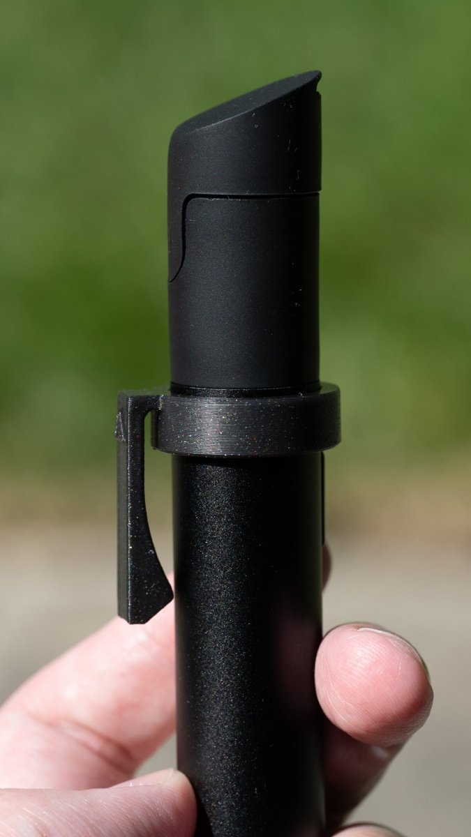 Galaxy Black Puffco Pivot Pocket Clip Side View.