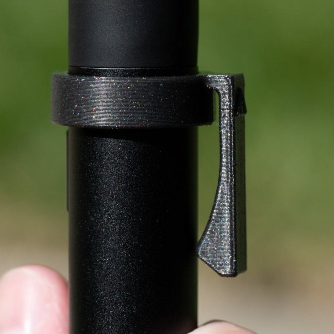 Galaxy Black Puffco Pivot Pocket Clip Side View.
