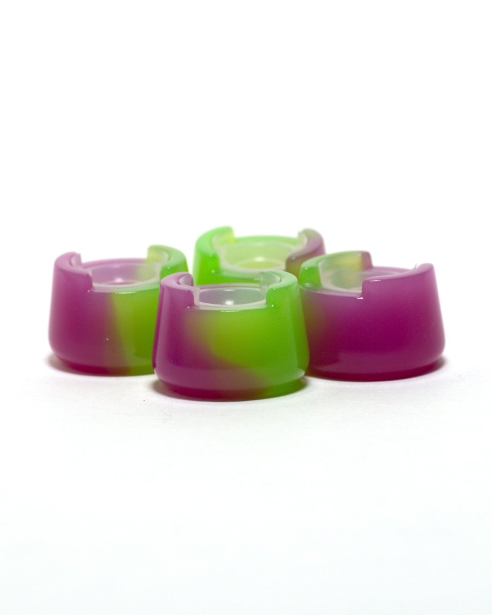 Purple & Slyme Green - Bubble Cap Holder with silicone insert.