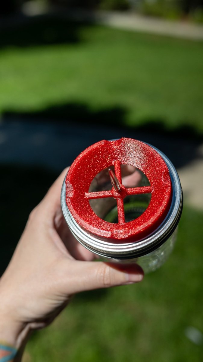 Wide-Mouth Mason Jar Ashtray Lid with Poker