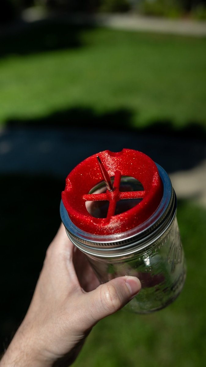 Wide-Mouth Mason Jar Ashtray Lid with Poker